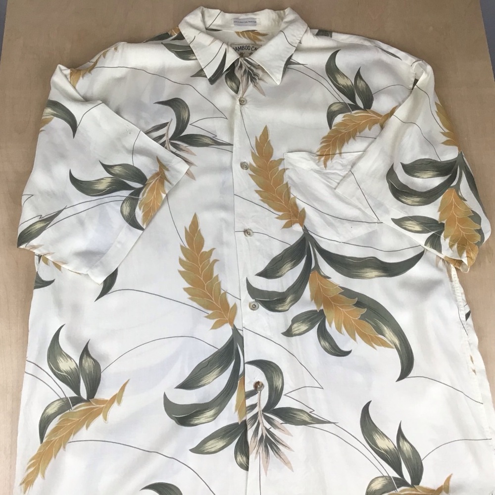 Vintage Bamboo Cay Mens XL Short Sleeve Button Up Hawaiian Shirt Floral